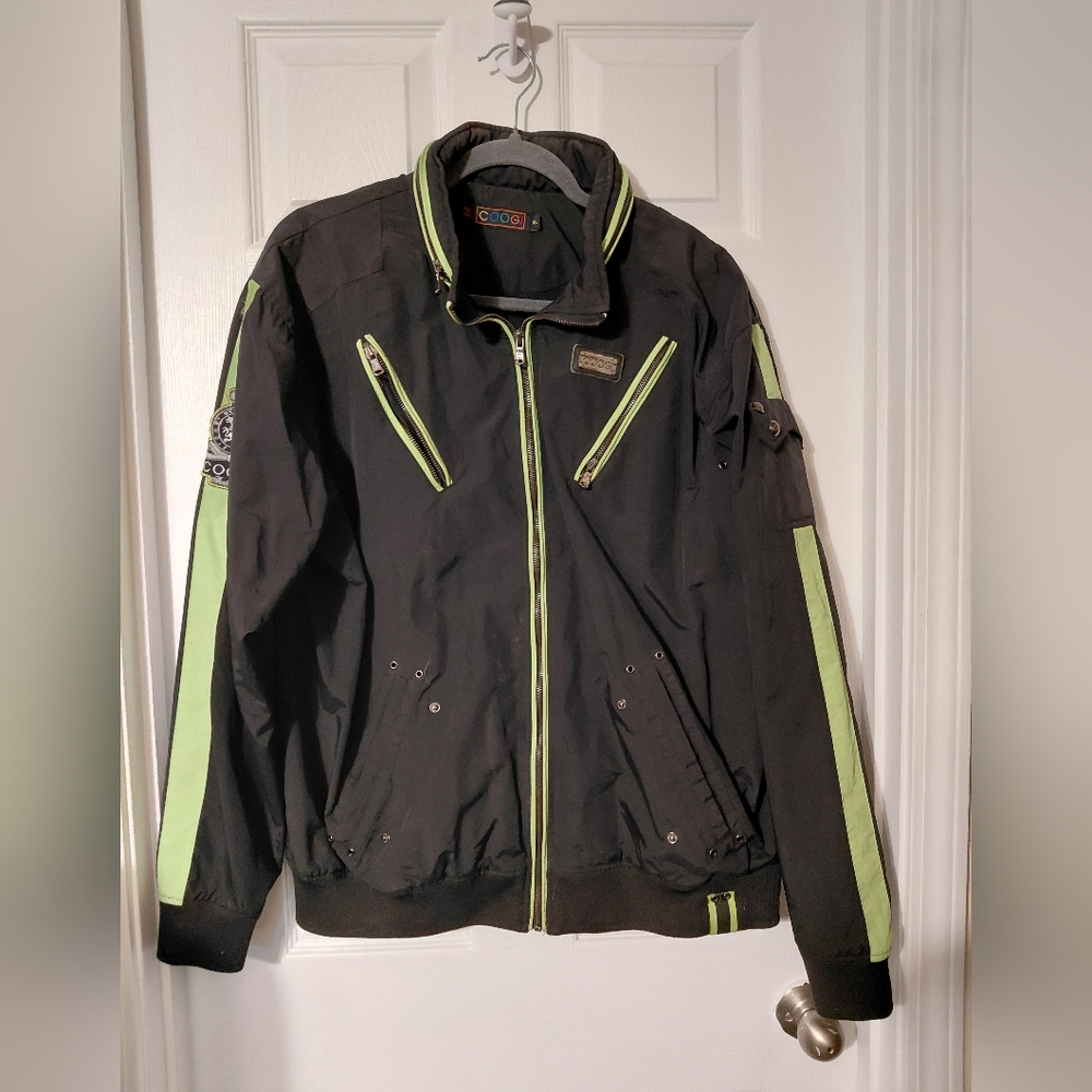 Coogi Jacket Mens Size XL Black Y2k Grunge Gorpcore Grunge Retro Cold